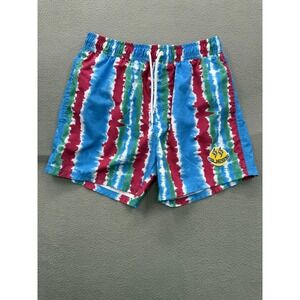 Guess J Balvin Swim Shorts Mens Medium Multicolor Tie Dye Trunks Lined Quick Dry